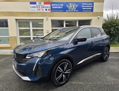 PEUGEOT 3008 BlueHDI 130CH GT PACK EAT8 Du 08.04.2021 – 132 200 KMS – 19 990 €